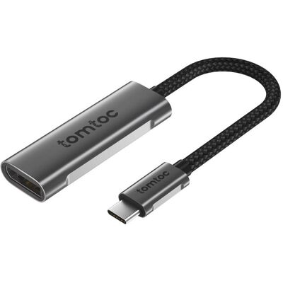 tomtoc USB-C zu DP (DP, 19.99 cm), Data + Video Adapter, Grau tomtoc USB-C zu DP (DP, 19.99 cm), Data + Video Adapter, Grau