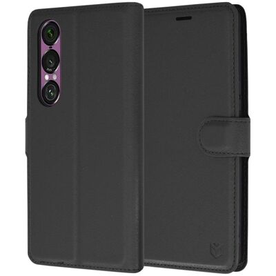 Techsuit - Leather Folio - Sony Xperia 1 VI - Black (Sony Xperia 1 VI), Smartphone Hülle, Schwarz Techsuit - Leather Folio - Sony Xperia 1 VI - Black (Sony Xperia 1 VI), Smartphone Hülle, Schwarz