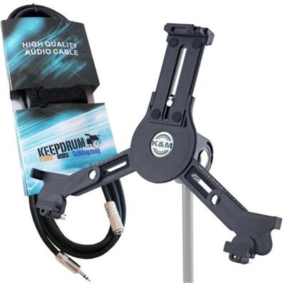 K&M 19790 Tablet Stativhalter mit Verlängerungskabel, Tablet Halterung, Schwarz K&M 19790 Tablet Stativhalter mit Verlängerungskabel, Tablet Halterung, Schwarz