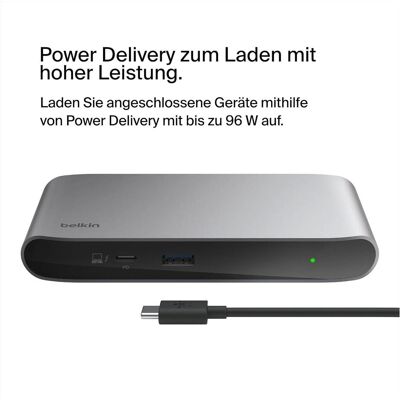 Belkin 5-in-1 Core Hub (Thunderbolt, 5 Ports), Dockingstation + USB Hub, Grau, Schwarz Belkin 5-in-1 Core Hub (Thunderbolt, 5 Ports), Dockingstation + USB Hub, Grau, Schwarz
