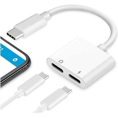 PowerGuard 2-in-1 Splitter USB-C Headphone DAC & USB-C Charge (USB-C, USB-C), Mobilgerät Adapter, Weiss PowerGuard 2-in-1 Splitter USB-C Headphone DAC & USB-C Charge (USB-C, USB-C), Mobilgerät Adapter, Weiss