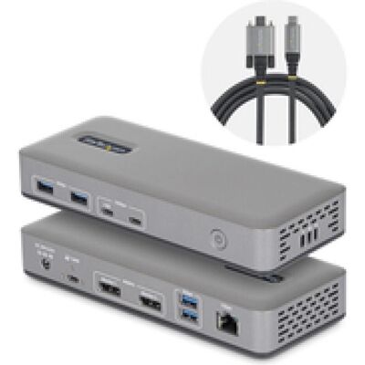 StarTech USB-C DOCK 2X DP 100W PD. NMS NS ACCS (USB-C), Dockingstation + USB Hub, Grau StarTech USB-C DOCK 2X DP 100W PD. NMS NS ACCS (USB-C), Dockingstation + USB Hub, Grau