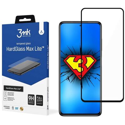 3MK POCO X3 GT Black - HardGlass Max Lite ™ (Xiaomi Poco X3 GT), Smartphone Schutzfolie, Schwarz 3MK POCO X3 GT Black - HardGlass Max Lite ™ (Xiaomi Poco X3 GT), Smartphone Schutzfolie, Schwarz