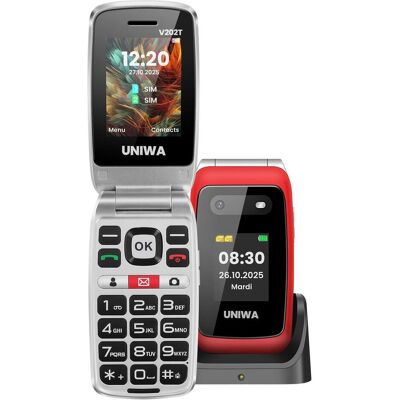 Avizar Senioren-Klapptelefon Dual-SIM und Doppeldisplay 4G LTE 1450mAh, Tastenhandy, Rot Avizar Senioren-Klapptelefon Dual-SIM und Doppeldisplay 4G LTE 1450mAh, Tastenhandy, Rot