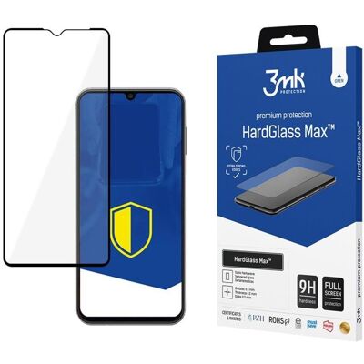 3MK Samsung Galaxy A14 4G/5G - HardGlass Max Black (Samsung Galaxy A14), Smartphone Schutzfolie, Schwarz 3MK Samsung Galaxy A14 4G/5G - HardGlass Max Black (Samsung Galaxy A14), Smartphone Schutzfolie, Schwarz