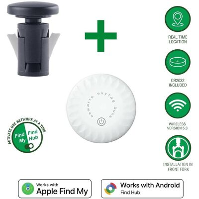 4smarts Standort-Finder SkyTag Duos mit Gabelmontagekit f??r Fahrrad (Apple Find My, Google Find Hub), Tracker, Weiss, Schwarz, Grau 4smarts Standort-Finder SkyTag Duos mit Gabelmontagekit f??r Fahrrad (Apple Find My, Google Find Hub), Tracker, Weiss, Schwarz, Grau
