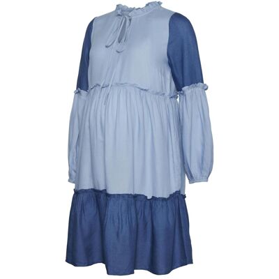 Mamalicious, Damen, Kleider, Umstandsminikleid, Blau, (L) Mamalicious, Damen, Kleider, Umstandsminikleid, Blau, (L)