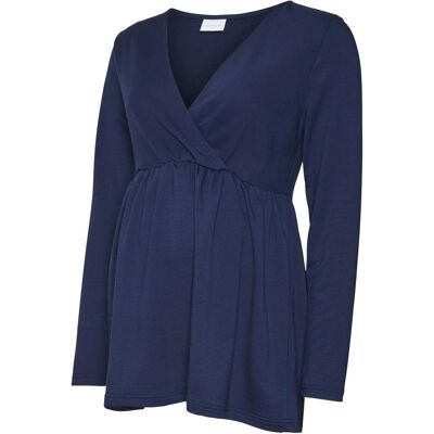 Mamalicious, Damen, Blusen, Mlpeppi Tess Ls Jrs Top 2f A, Blau, (M) Mamalicious, Damen, Blusen, Mlpeppi Tess Ls Jrs Top 2f A, Blau, (M)