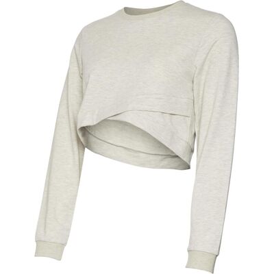 Mamalicious, Damen, Blusen, MLJOSE LS SWEAT CROP TOP Bluse, Weiss, (L) Mamalicious, Damen, Blusen, MLJOSE LS SWEAT CROP TOP Bluse, Weiss, (L)