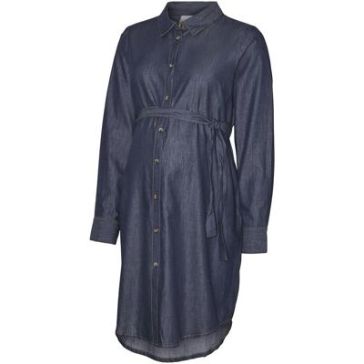 Mamalicious, Damen, Kleider, MLNATALIA Umstandskleid Hemdblusenkleid, Blau, (L) Mamalicious, Damen, Kleider, MLNATALIA Umstandskleid Hemdblusenkleid, Blau, (L)