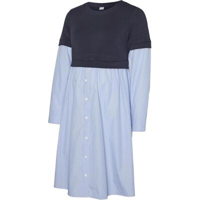 Mamalicious, Damen, Kleider, MLVERA Umstandsminikleid, Blau, (M) Mamalicious, Damen, Kleider, MLVERA Umstandsminikleid, Blau, (M)