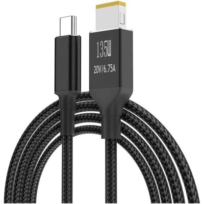 PowerGuard USB-C Lenovo Notebook PD Fast Charge 2m (Lenovo Square 10.5 x 4.2mm) 135W (135 W), Notebook Netzteil, Schwarz PowerGuard USB-C Lenovo Notebook PD Fast Charge 2m (Lenovo Square 10.5 x 4.2mm) 135W (135 W), Notebook Netzteil, Schwarz