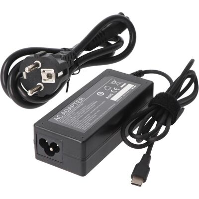 AccuCell USB-C Ladegerät für Laptop mit USB-C Ladebuchse AC Adapter 65W, Notebook Netzteil, Schwarz AccuCell USB-C Ladegerät für Laptop mit USB-C Ladebuchse AC Adapter 65W, Notebook Netzteil, Schwarz