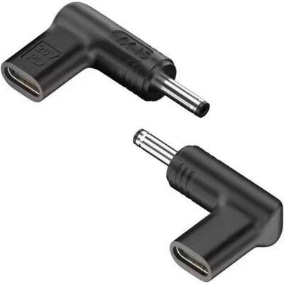 PowerGuard L-Shape USB-C auf DC 4.0 x 1.35 mm Ladeadapter PD 20V 100W (100 W), Notebook Netzteil, Schwarz PowerGuard L-Shape USB-C auf DC 4.0 x 1.35 mm Ladeadapter PD 20V 100W (100 W), Notebook Netzteil, Schwarz