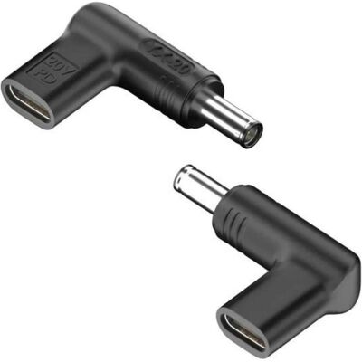 PowerGuard L-Shape USB-C auf DC 6.5 x 4.4 / 1.6 mm Ladeadapter PD 20V 100W (100 W), Notebook Netzteil, Schwarz PowerGuard L-Shape USB-C auf DC 6.5 x 4.4 / 1.6 mm Ladeadapter PD 20V 100W (100 W), Notebook Netzteil, Schwarz