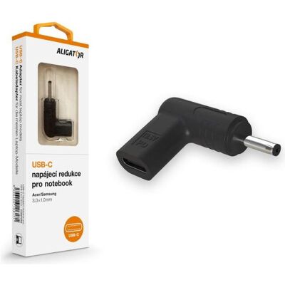 Aligator USB-C Netzteil 3,0 x 1,0 mm für Acer/ Samsung Laptops, Notebook Netzteil, Schwarz Aligator USB-C Netzteil 3,0 x 1,0 mm für Acer/ Samsung Laptops, Notebook Netzteil, Schwarz