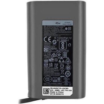 Dell AC Adapter, 45W, 19.5V, 3 (45 W), Notebook Netzteil, Schwarz Dell AC Adapter, 45W, 19.5V, 3 (45 W), Notebook Netzteil, Schwarz