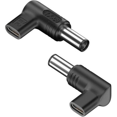 PowerGuard L-Shape USB-C auf DC 7.4 x 5.0 mm Dell Ladeadapter PD 20V 100W (100 W), Notebook Netzteil, Schwarz PowerGuard L-Shape USB-C auf DC 7.4 x 5.0 mm Dell Ladeadapter PD 20V 100W (100 W), Notebook Netzteil, Schwarz