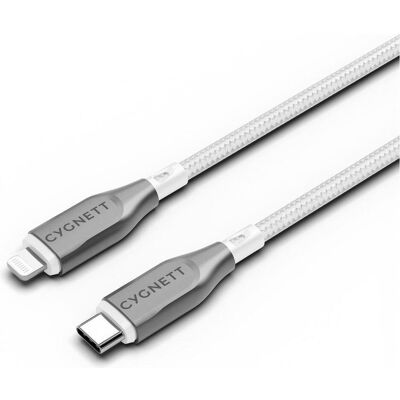 Cygnett Weiß 2m Lightning-zu-USB-C Panzercable - Produkttyp Cygnett Weiß 2m Lightning-zu-USB-C Panzercable - Produkttyp