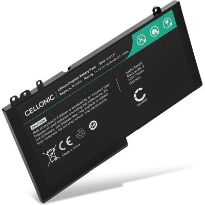 Cellonic Akku für Dell Latitude E5570, E5450, E5550, E5270, E5250, 12, 15 5580 (3400 mAh), Notebook Akku, Schwarz Cellonic Akku für Dell Latitude E5570, E5450, E5550, E5270, E5250, 12, 15 5580 (3400 mAh), Notebook Akku, Schwarz