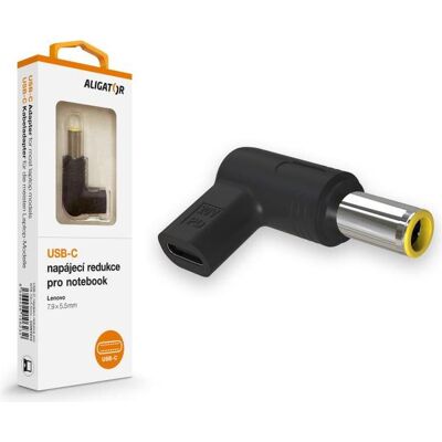 Aligator USB-C-Netzteil 7,9 x 5,5 mm für Lenovo -Laptops, Notebook Netzteil, Schwarz Aligator USB-C-Netzteil 7,9 x 5,5 mm für Lenovo -Laptops, Notebook Netzteil, Schwarz