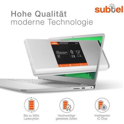 Subtel Akku für Apple MacBook 13 - A1278 (4200 mAh), Notebook Akku, Silber Subtel Akku für Apple MacBook 13 - A1278 (4200 mAh), Notebook Akku, Silber