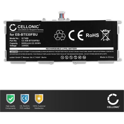 Cellonic Akku für Samsung SM-T530 Galaxy Tab 4 10.1, SM-T533 4, SM-T535 4, SM-T531, Smartphone Akku Cellonic Akku für Samsung SM-T530 Galaxy Tab 4 10.1, SM-T533 4, SM-T535 4, SM-T531, Smartphone Akku