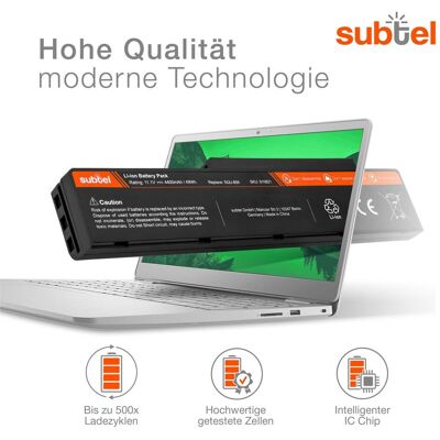 Subtel Akku für Fujitsu Amilo Li, 3710, Pa 3650, Pi 3660, 3560 (4400 mAh), Notebook Akku, Schwarz Subtel Akku für Fujitsu Amilo Li, 3710, Pa 3650, Pi 3660, 3560 (4400 mAh), Notebook Akku, Schwarz