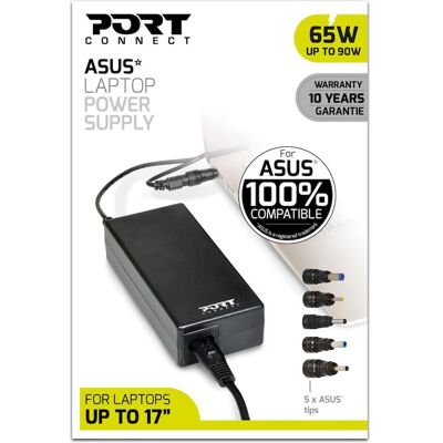 Port Designs PowerSupply 65W ASUS (65 W), Notebook Netzteil, Schwarz Port Designs PowerSupply 65W ASUS (65 W), Notebook Netzteil, Schwarz