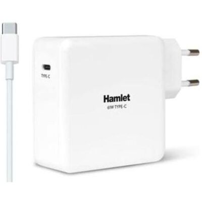 Hamlet 61W Typ-C Ladegerät Universal-Netzteil für Notebooks weiss (61 W, 1 Port), USB Ladegerät, Weiss Hamlet 61W Typ-C Ladegerät Universal-Netzteil für Notebooks weiss (61 W, 1 Port), USB Ladegerät, Weiss