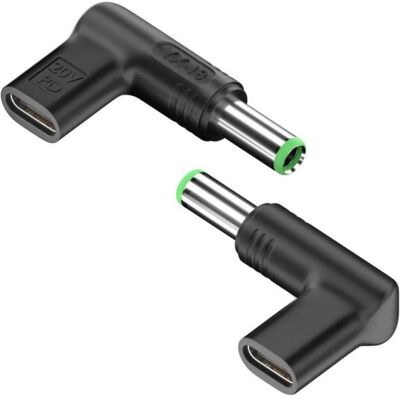 PowerGuard L-Shape USB-C auf DC 6.3 x 3.0 mm Ladeadapter PD 20V 100W (100 W), Notebook Netzteil, Schwarz PowerGuard L-Shape USB-C auf DC 6.3 x 3.0 mm Ladeadapter PD 20V 100W (100 W), Notebook Netzteil, Schwarz