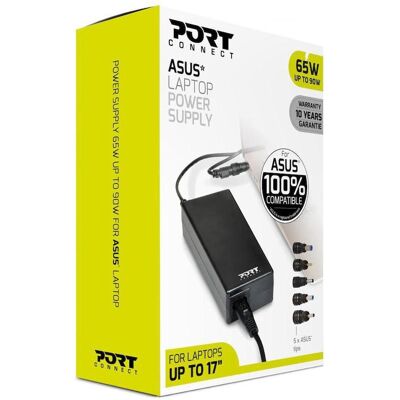 Port Designs PowerSupply 65W ASUS (65 W), Notebook Netzteil, Schwarz Port Designs PowerSupply 65W ASUS (65 W), Notebook Netzteil, Schwarz