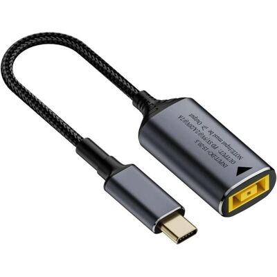 PowerGuard Lenovo IBM Thinkpad Square Slim Tip to USB-C Charge Adapter 140W (140 W), Notebook Netzteil, Schwarz, Grau PowerGuard Lenovo IBM Thinkpad Square Slim Tip to USB-C Charge Adapter 140W (140 W), Notebook Netzteil, Schwarz, Grau