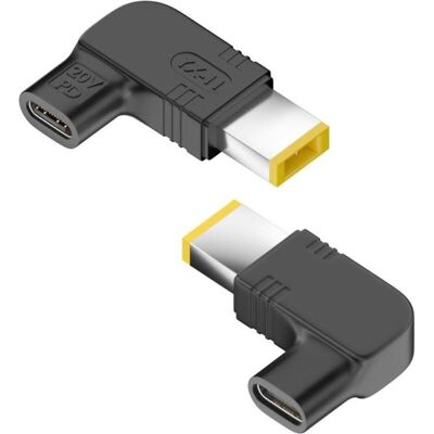 PowerGuard L-Shape USB-C auf Lenovo Thinkpad Square Slim Tip Ladeadapter PD 20V 100W (100 W), Notebook Netzteil, Schwarz PowerGuard L-Shape USB-C auf Lenovo Thinkpad Square Slim Tip Ladeadapter PD 20V 100W (100 W), Notebook Netzteil, Schwarz