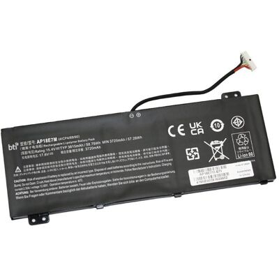 BTI Replacement laptop battery for Acer Aspire 7 Acer Concept D Nitro 5 Predator Helios (4 Zellen, 3720 mAh), Notebook Akku, Schwarz BTI Replacement laptop battery for Acer Aspire 7 Acer Concept D Nitro 5 Predator Helios (4 Zellen, 3720 mAh), Notebook Akku, Schwarz