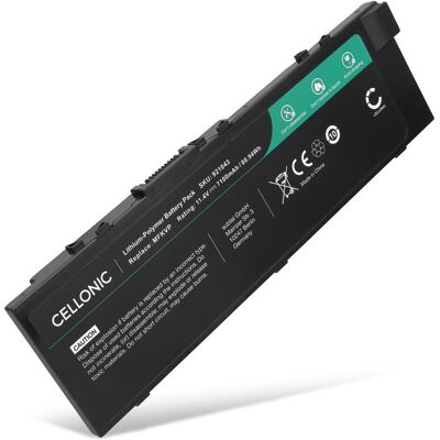 Cellonic Akku für Dell Precision 17 7710, 15 7520, M7510, M7710, M7520, 7510 (7100 mAh), Notebook Akku, Schwarz Cellonic Akku für Dell Precision 17 7710, 15 7520, M7510, M7710, M7520, 7510 (7100 mAh), Notebook Akku, Schwarz