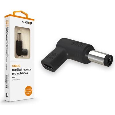 Aligator USB-C-Netzteil 7,4 x 5,0 mm für DELL -Laptops, Notebook Netzteil, Schwarz Aligator USB-C-Netzteil 7,4 x 5,0 mm für DELL -Laptops, Notebook Netzteil, Schwarz