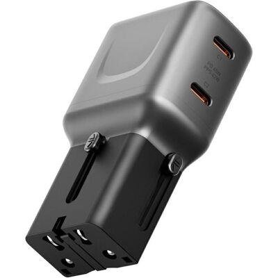 dbramante1928 Wall charger Energea TravelGo Adapter 45 2xUSB-C 45W graphite-black (45 W, 2 Ports), USB Ladegerät, Grau dbramante1928 Wall charger Energea TravelGo Adapter 45 2xUSB-C 45W graphite-black (45 W, 2 Ports), USB Ladegerät, Grau