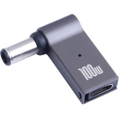 PowerGuard USB-C to Notebook Charger Adapter DC Barrel (6.0 x 4.5mm, 1.2mm) (100 W), Notebook Netzteil, Schwarz, Grau PowerGuard USB-C to Notebook Charger Adapter DC Barrel (6.0 x 4.5mm, 1.2mm) (100 W), Notebook Netzteil, Schwarz, Grau