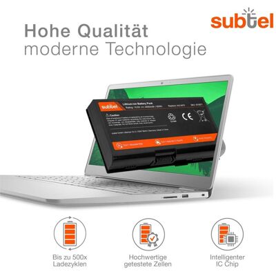 Subtel Akku für ASUS X72SR, X72VM, F70 series, F70SL, N70S, N90, Pro70C, Pro70Dc (4400 mAh), Notebook Akku, Schwarz Subtel Akku für ASUS X72SR, X72VM, F70 series, F70SL, N70S, N90, Pro70C, Pro70Dc (4400 mAh), Notebook Akku, Schwarz