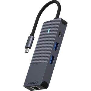 Rapoo USB-C Multiport Adapter, 8-in-1, grau (USB-C, 8 Ports), Dockingstation + USB Hub, Grau Rapoo USB-C Multiport Adapter, 8-in-1, grau (USB-C, 8 Ports), Dockingstation + USB Hub, Grau