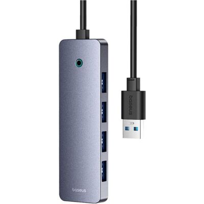 Baseus Hub 4in1 UltraJoy Lite 15cm USB-A to 4x USB 3.0 + USB-C 5V (grey) (USB-A, 4 Ports), Dockingstation + USB Hub, Grau Baseus Hub 4in1 UltraJoy Lite 15cm USB-A to 4x USB 3.0 + USB-C 5V (grey) (USB-A, 4 Ports), Dockingstation + USB Hub, Grau