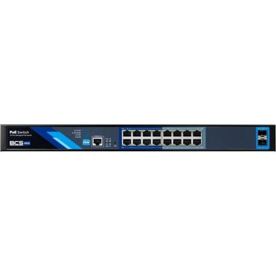 BCS BCS-B-SP16G-2SFP-M Verwalter PoE Switch 16 Ports 1Gbps mit 150W SFP Uplink (16 Ports), Netzwerk Switch, Schwarz BCS BCS-B-SP16G-2SFP-M Verwalter PoE Switch 16 Ports 1Gbps mit 150W SFP Uplink (16 Ports), Netzwerk Switch, Schwarz