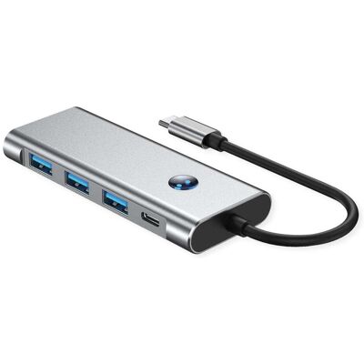Value USB C Dockingstation 7-in-1, 4K60 1xHDMI, 3xUSB-A, 1xSD/microSD, 1xC PD (USB-C, 7 Ports), Dockingstation + USB Hub, Grau Value USB C Dockingstation 7-in-1, 4K60 1xHDMI, 3xUSB-A, 1xSD/microSD, 1xC PD (USB-C, 7 Ports), Dockingstation + USB Hub, Grau