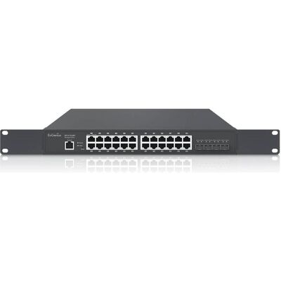 EnGenius Switch full managed 28 Port • 24x 1 GbE • 4x SFP+ • 13" • Lüfterlos • ECS1528T • (28 Ports), Netzwerk Switch, Schwarz EnGenius Switch full managed 28 Port • 24x 1 GbE • 4x SFP+ • 13" • Lüfterlos • ECS1528T • (28 Ports), Netzwerk Switch, Schwarz