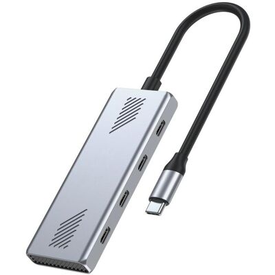 Gembird 4-PORTOWY HUB USB-C 3.2 (GEN 2) TYPU C SZARY (USB-C, 4 Ports), Dockingstation + USB Hub, Silber, Schwarz Gembird 4-PORTOWY HUB USB-C 3.2 (GEN 2) TYPU C SZARY (USB-C, 4 Ports), Dockingstation + USB Hub, Silber, Schwarz