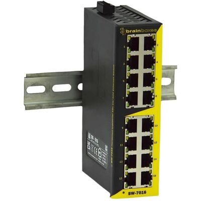 Brainboxes SW-7016 Gehärteter Industrie 16x 10/100 Ethernet Switch Brainboxes SW-7016 Gehärteter Industrie 16x 10/100 Ethernet Switch