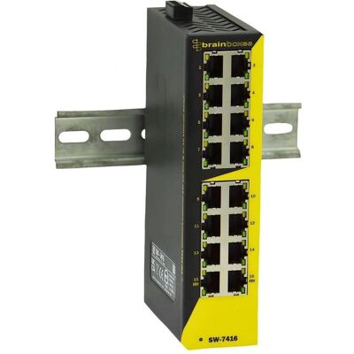 Brainboxes SW-7416 Robuster Industrie Ethernet Switch - 14x 10/100 & 2x 1G Brainboxes SW-7416 Robuster Industrie Ethernet Switch - 14x 10/100 & 2x 1G