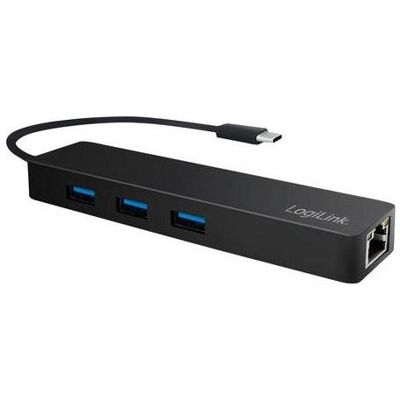 LogiLink UA0313 (USB-C, 4 Ports), Dockingstation + USB Hub, Schwarz LogiLink UA0313 (USB-C, 4 Ports), Dockingstation + USB Hub, Schwarz