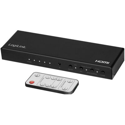 LogiLink HDMI-Switch, 4x1-Port, 4K/60 Hz, HDCP, HDR, ARC, Audio-Extract, RC, Switch Box LogiLink HDMI-Switch, 4x1-Port, 4K/60 Hz, HDCP, HDR, ARC, Audio-Extract, RC, Switch Box